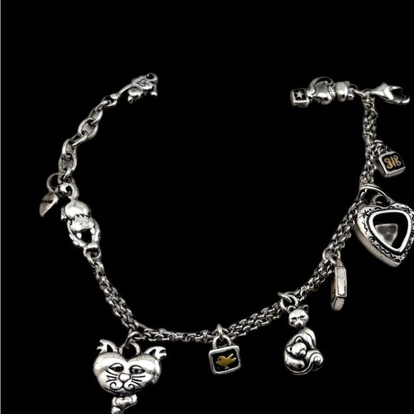 Brighton Pedigree Cat Locket Heart Retired Heart Charm Bracelet PURRFECT! - Picture 2 of 11
